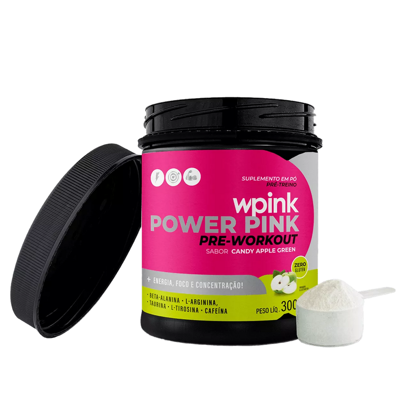 super power pink de maçã verde - pré-treino – 300g - wp