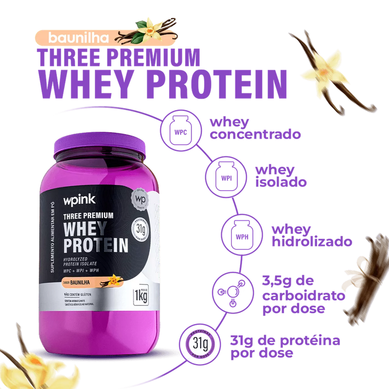 three premium whey protein baunilha 3W - (1kg) - wp