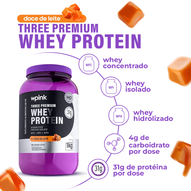 three premium whey protein doce de leite 3W - (1kg) - wp