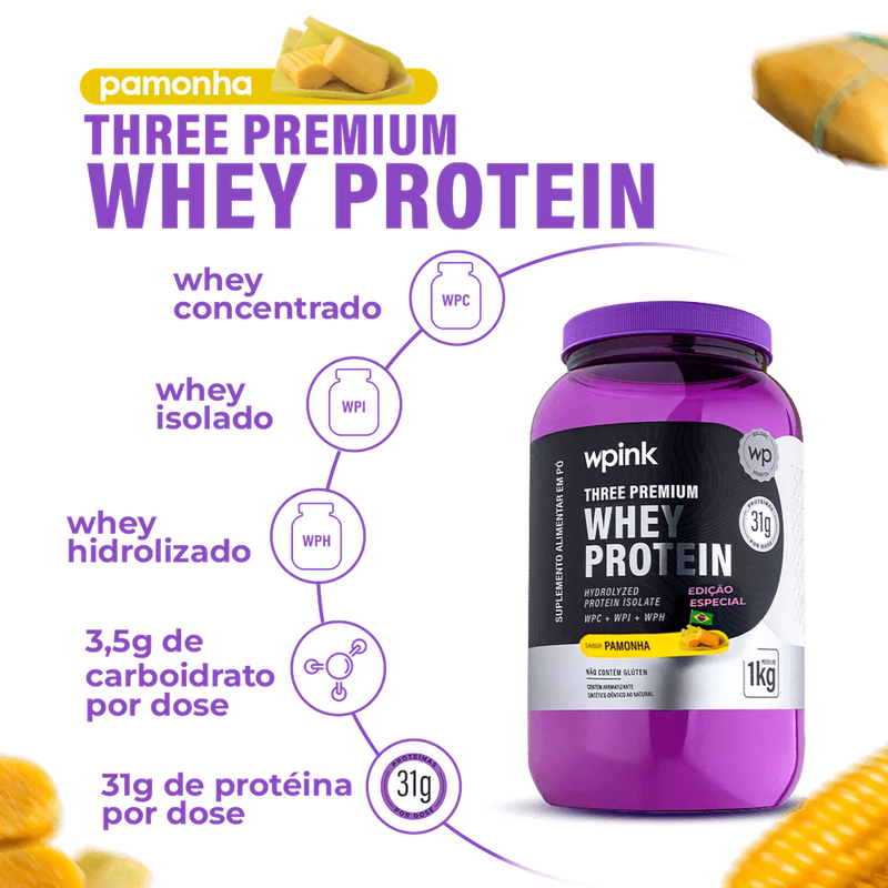three premium whey protein pamonha 3W - (1kg) - wp