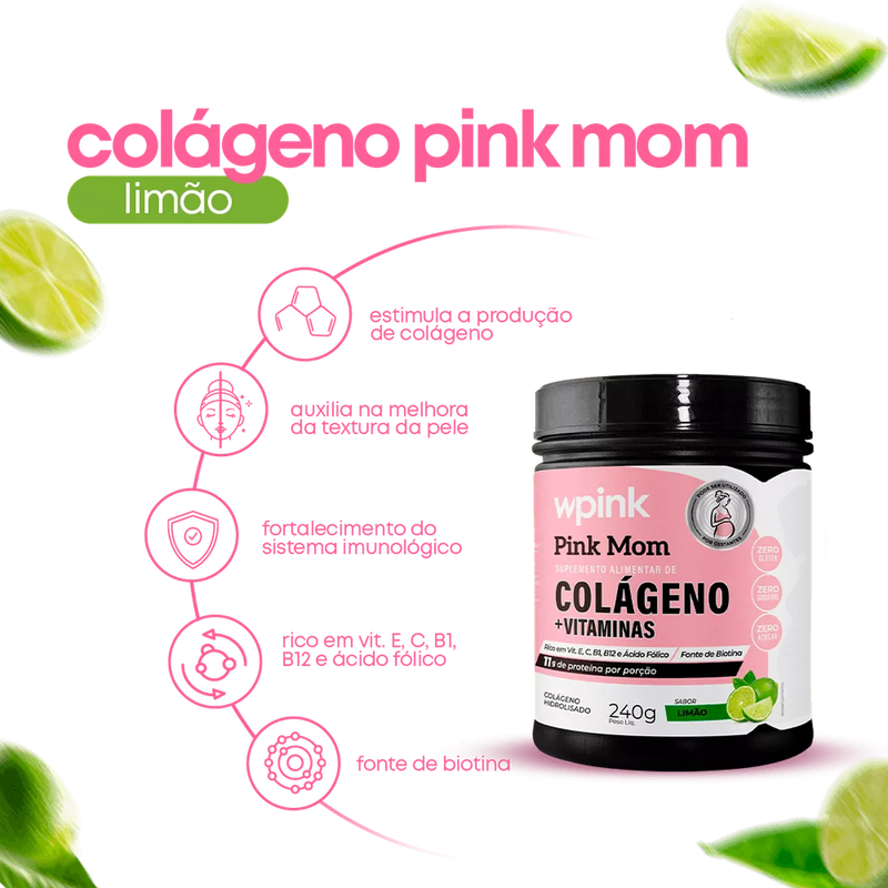 colágeno pink mom de limão - 240g – wp