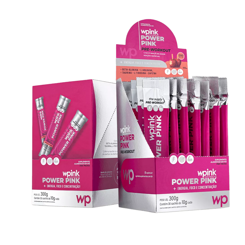 power pink de maçã do amor - pré-treino - 300g - wp