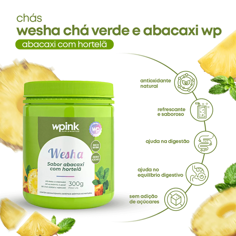 wesha chá verde e abacaxi - 300g - wp